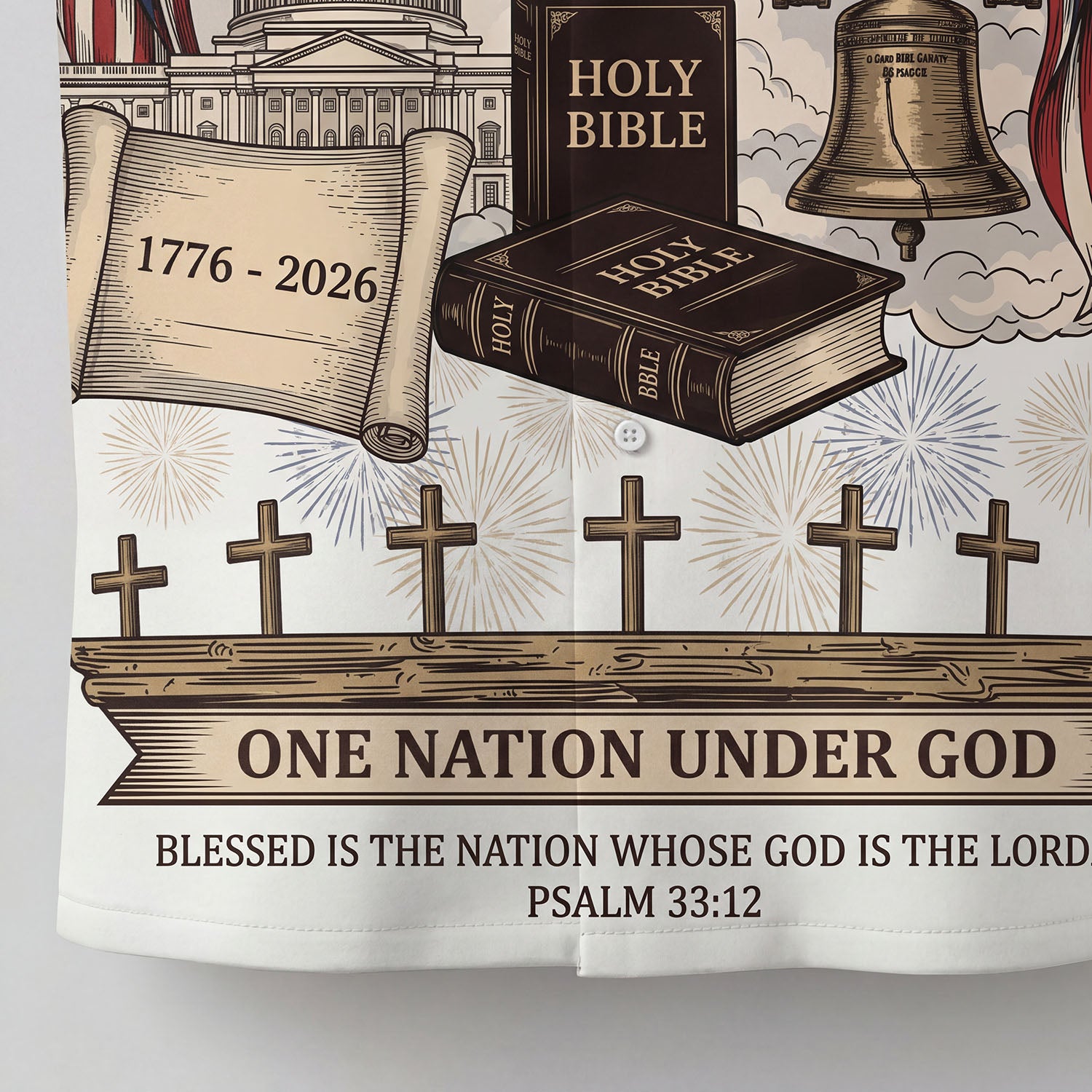 Celebrating Americas 250th Birthday Aloha Shirt One Nation Under God Patriotic Christian Gift Heritage Edition Hawaiian Button Down