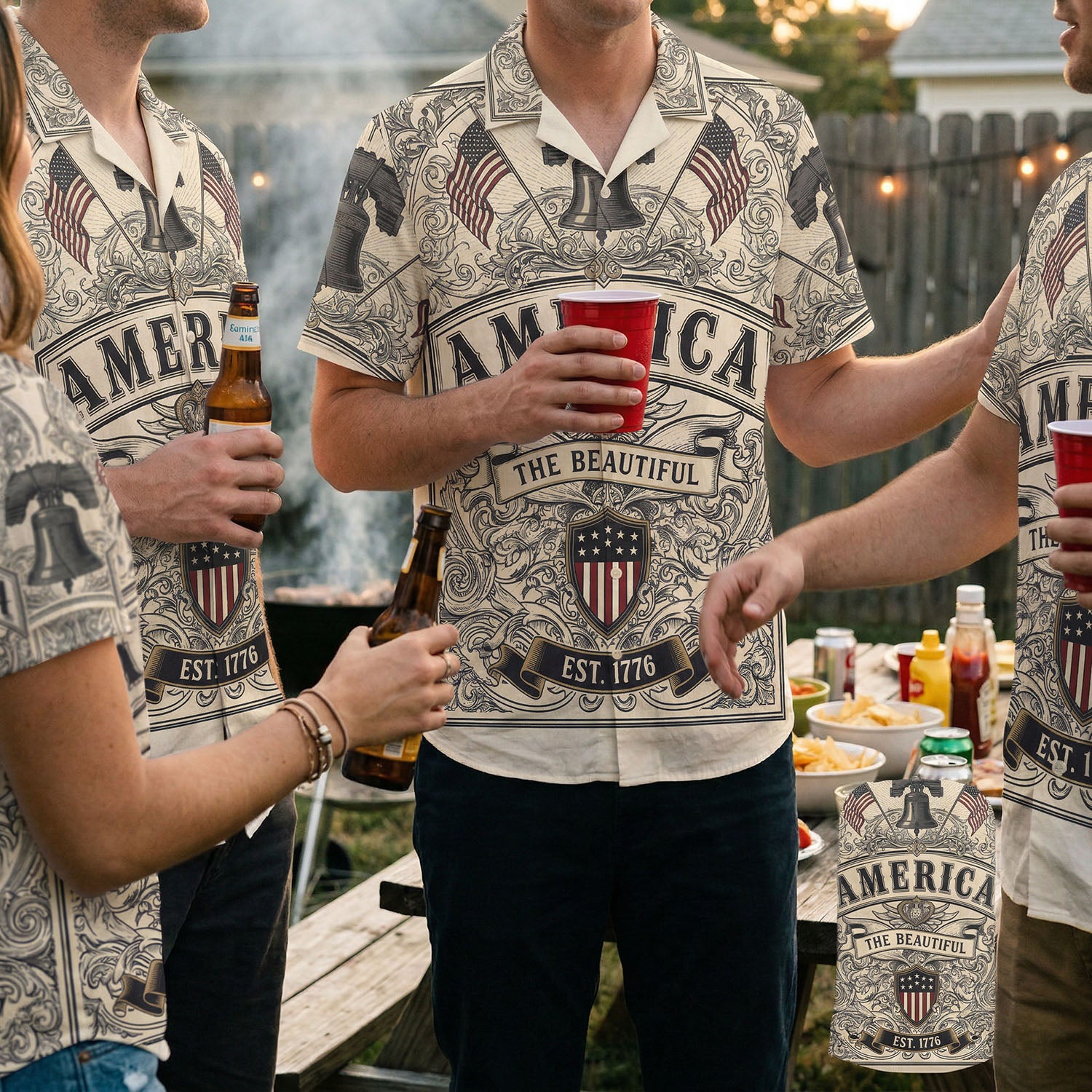 America The Beautiful 250th Anniversary Aloha Shirt - Vintage Liberty Bell 1776 2026 Patriotic Gift - Heritage Edition Hawaiian Button Down